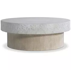 Pincio Millstone and Trevin Round Faux Stone Top Cocktail Table