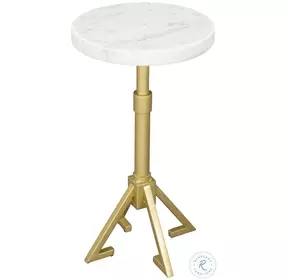Maurice White And Gold Side Table