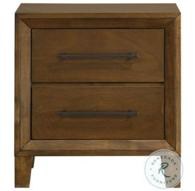 Ballard Walnut Brown 2 Drawer Nightstand