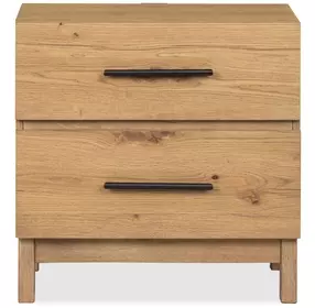 Brookstone Rustic Caramel 2 Drawer Nightstand with USB Charging