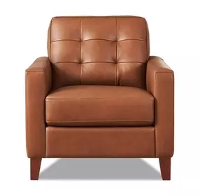 Cassian Nutmeg Leather Upholstered Accent Chair