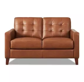 Cassian Nutmeg Leather 56" Loveseat