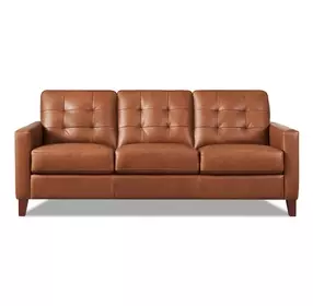 Cassian Nutmeg Leather 80" Sofa