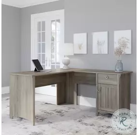 Salinas Driftwood Gray 60" L Shaped Home Office Set