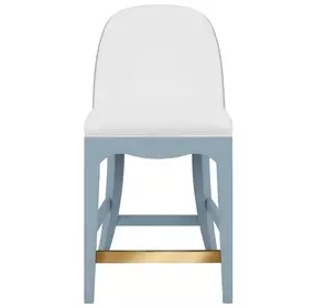 Sadie White and Blue Performance Fabric Counter Height Stool