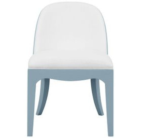 Sadie White and Blue Performance Fabric Dining Chair