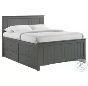 Santino Grey Full Storage Panel Bed