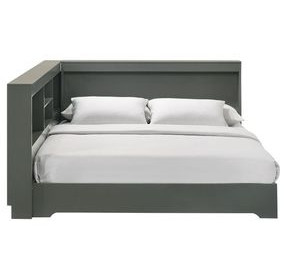 Santino Gray Full Bookcase Platform Bed