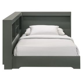 Santino Gray Twin Bookcase Platform Bed