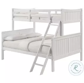 Santino White Twin Over Full Bunk Bed