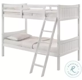 Santino White Twin Over Twin Bunk Bed