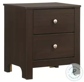 Santino Espresso 2 Drawer Youth Nightstand