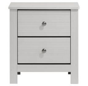 Santino White 2 Drawer Nightstand