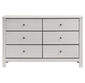 Santino White 6 Drawer Dresser