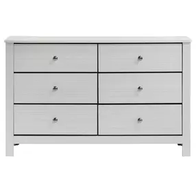 Santino White 6 Drawer Dresser