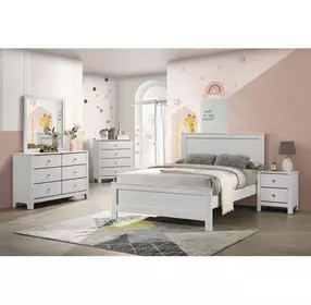 Santino White Youth Panel Bedroom Set
