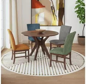 Veronica Walnut 45" Round Dining Room Set