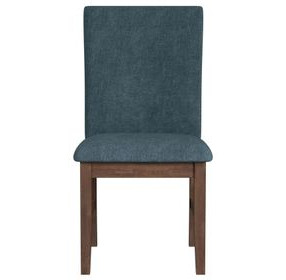 Veronica Denim Blue Upholstered Dining Side Chair Set of 2