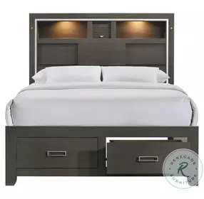 Roma Dark Gray Queen Storage Platform Bed