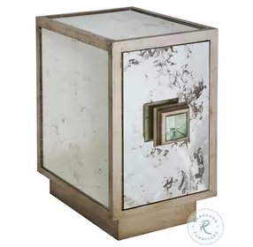 Savannah Antique Mirror And Champagne Silver Leaf 1 Door Cabinet
