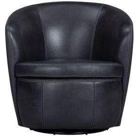 Barolo Vintage Onyx Leather Upholstered Swivel Club Chair