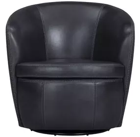 Sienna Vintage Onyx Leather Upholstered Swivel Club Chair