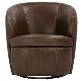 Barolo Vintage Brown Leather Swivel Club Chair