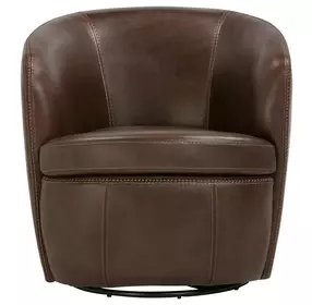 Barolo Vintage Brown Leather Swivel Club Chair