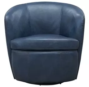 Barolo Vintage Navy Leather Swivel Club Chair