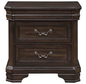 Lyndhurst Walnut 3 Drawer Nightstand with USB Charging