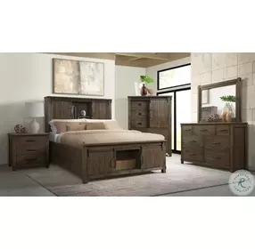 Jack Walnut Platform Storage Bedroom Set