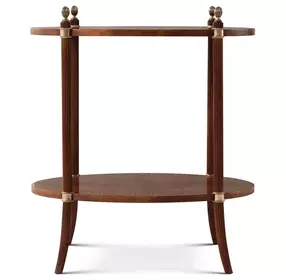 Stephen Church Brown Cerejeira and Gold Oval Adrienne Side Table