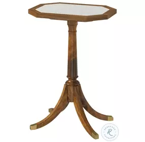 Sloane Edwardian Brown And Marble 16" Octagonal Occasional Table