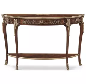 Stephen Church Clean Ramsey and Gold Demilune Melina D Shape Console Table