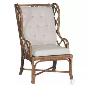 Watson Rattan and Linen High Back Chair