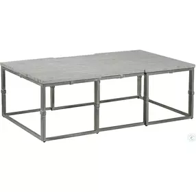 Alden Brushed Silver Large Rectangular Coffee Table