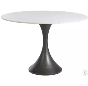 Cortez White Marble Breakfast Dining Table