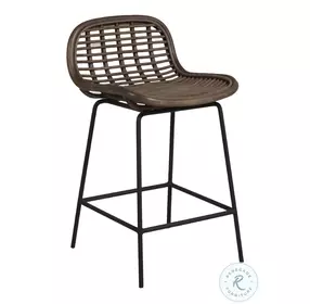 Jake Gray Matte Rattan 24" Counter Height Stool