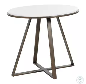 Rylan Brushed Copper And White Marble Side Table