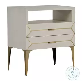 Whitley Stain Brass Nightstand
