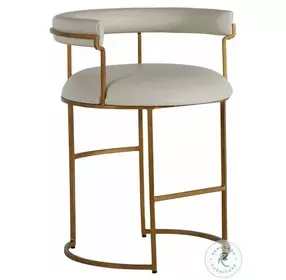 Mack White Leather Counter Height Stool