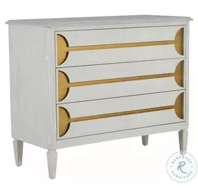 Kaitlin Cerused White And Stained Brass Chest