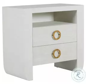 Sherie Cerused White Nightstand