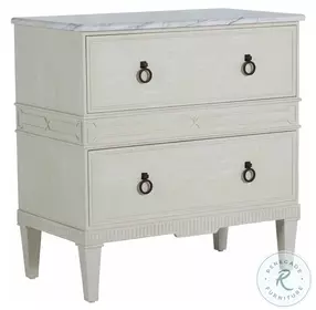 Archie Cerused White Nightstand