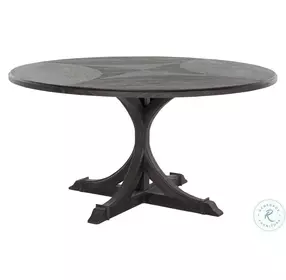 Adams Cerused Forest Black Round Dining Table