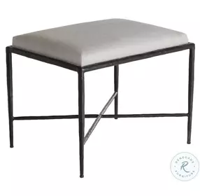 Devoe Natural Ivory Hide Hair on Hide Stool