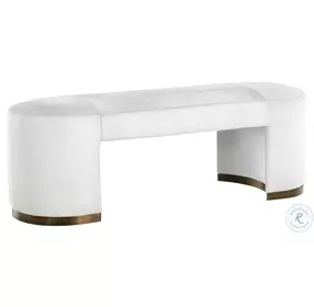 Lucius Natural Ivory Hide Bench