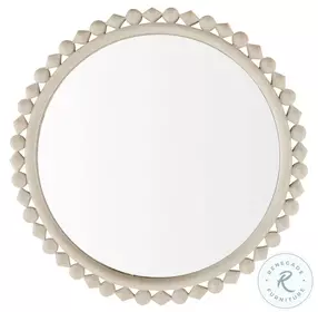 Belle Distressed White Round 28" Mirror