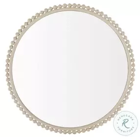 Belle Distressed White Round 48" Mirror