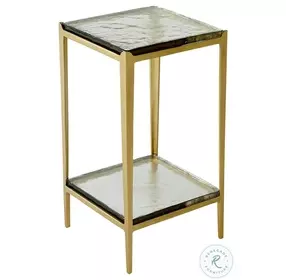 Magnus Cast Glass And Light Forged Gold Side Table